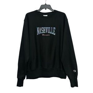 Champion Reverse Weave Nashville Embroidered Sweatshirt Size Medium Black NWT